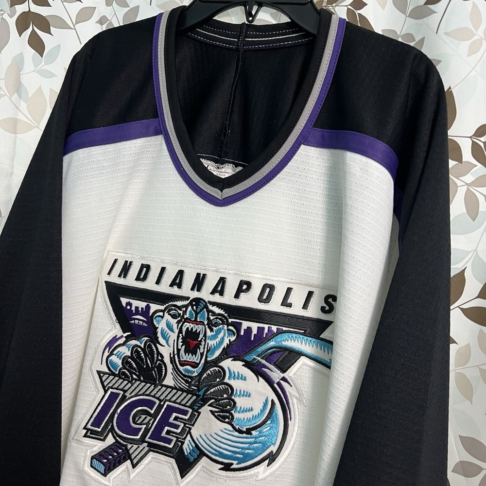 Vintage Authentic Bauer Indianapolis Ice Home  Hockey Jersey Mens XL